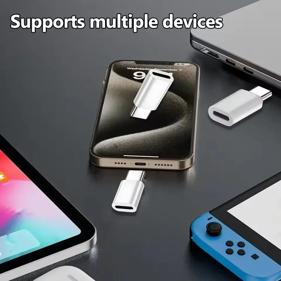 Adaptador de carga rápida IOS a USB C, Adaptador Lightning a tipo C, convertidor de transferencia de datos USB C para IPhone 16 15 Samsung Google