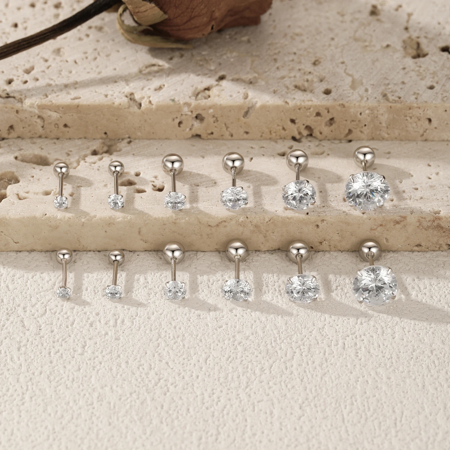 Pendientes MODIAN Multicolor de Plata de Ley 925 con cuentas elegantes, pendientes clásicos redondos con circonita cúbica para mujer, joyería de 2,5 MM-8MM