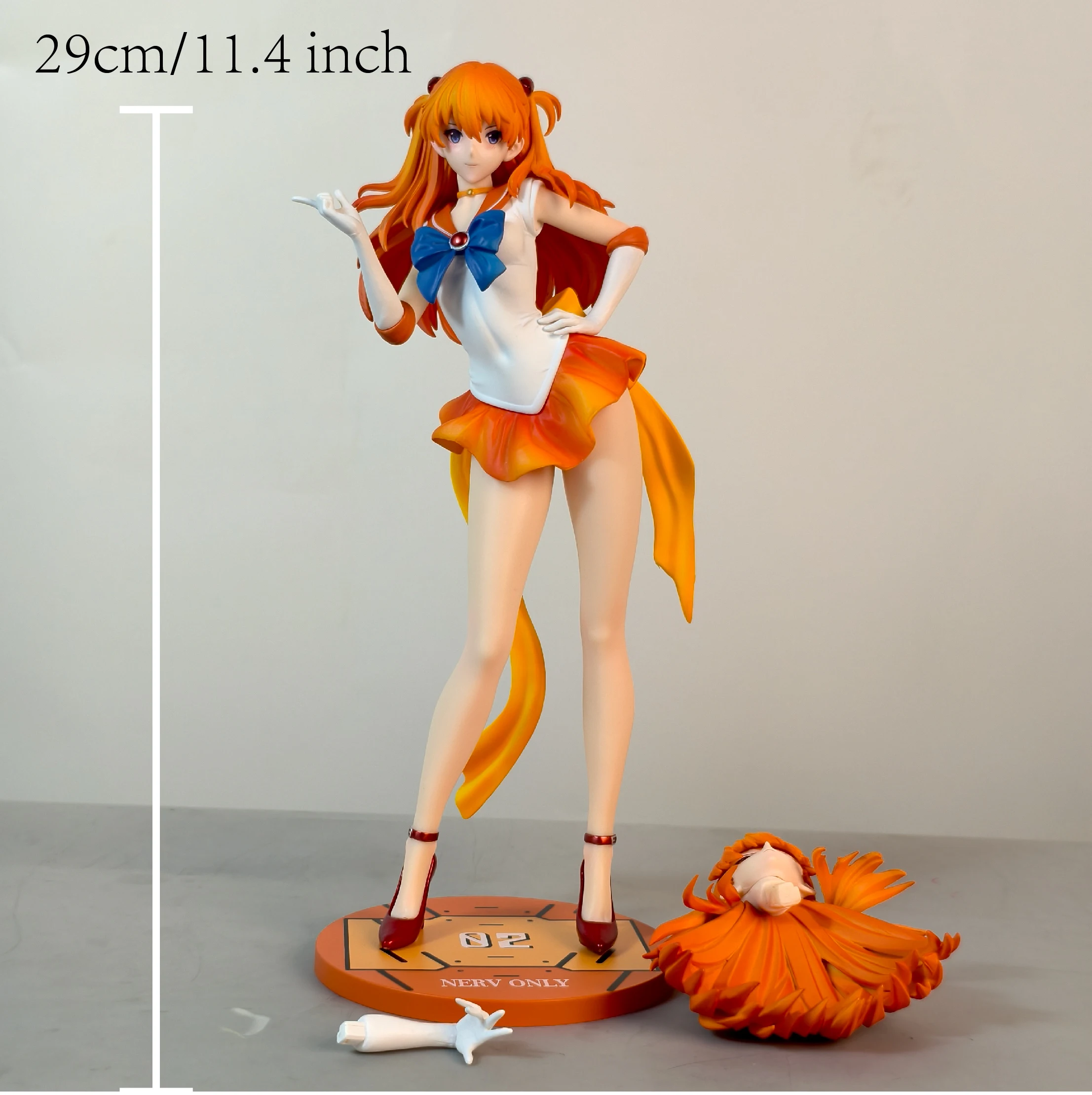 Figuras de Anime EVA Asuka de 29 cm y 11,4 pulgadas, estatua de PVC, adorno de escritorio, colección de figuras, modelo de decoración, juguetes para habitación, escritorio, regalos