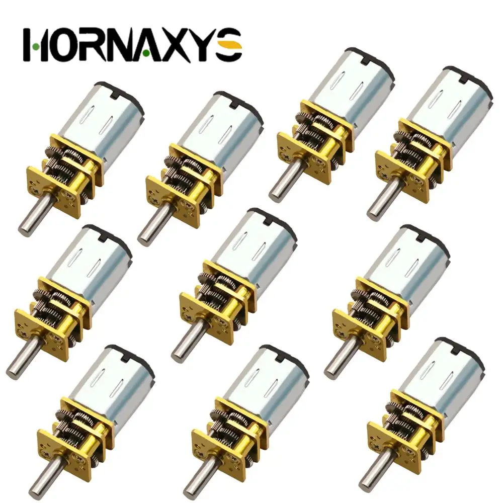 10 Uds GA12-N20 DC 3V/6V/12V N20 Mini Micro Motor de engranaje de Metal con rueda dentada motores DC 15/30/50/60/100/200/300/500/1000RPM Kit DIY