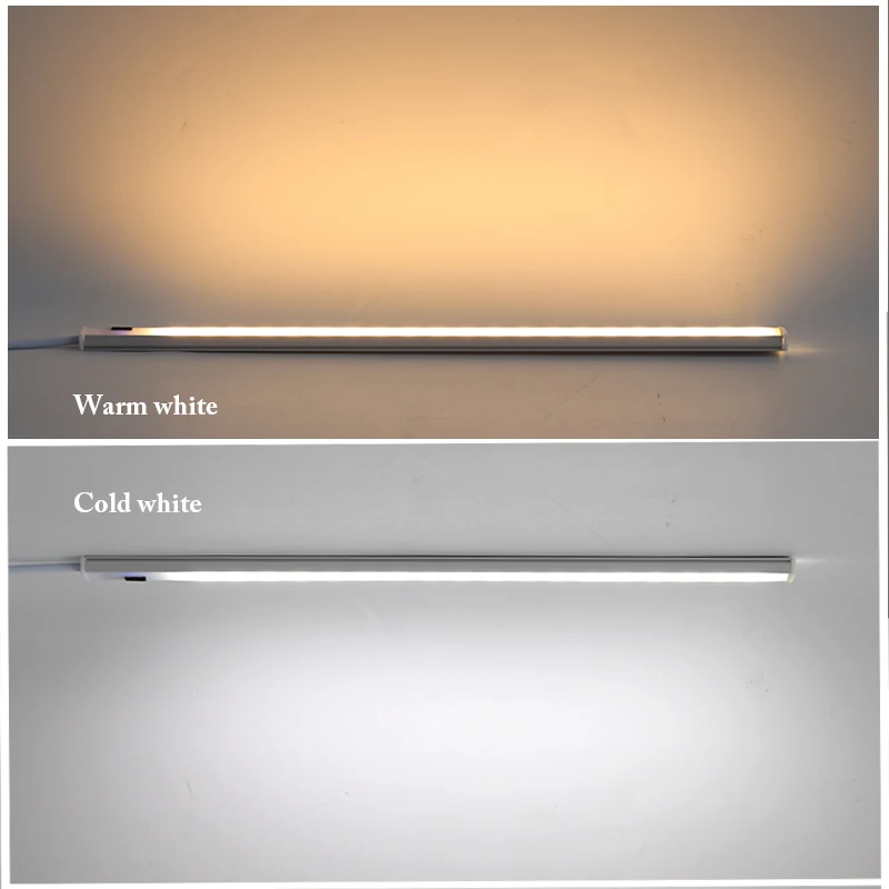 Luz Led inteligente con Sensor de barrido manual para debajo del gabinete, iluminación nocturna para cocina, dormitorio, armario y cama, 30cm, 40cm, 50cm, 12V