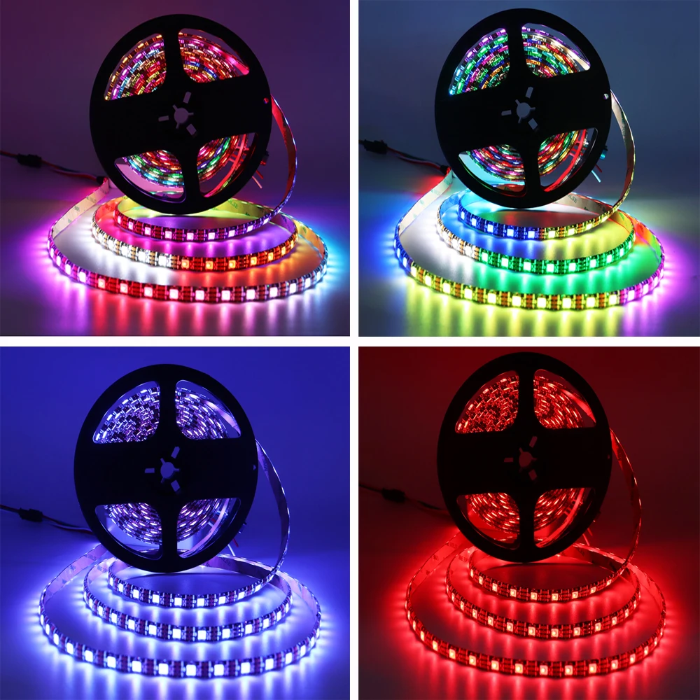 DC5V SK6812 RGBW (Similar WS2812B) 4 en 1 30/60/144 Leds/Pixels/m Tira de luz LED direccionable individual 1-5M IP30/IP65/IP67
