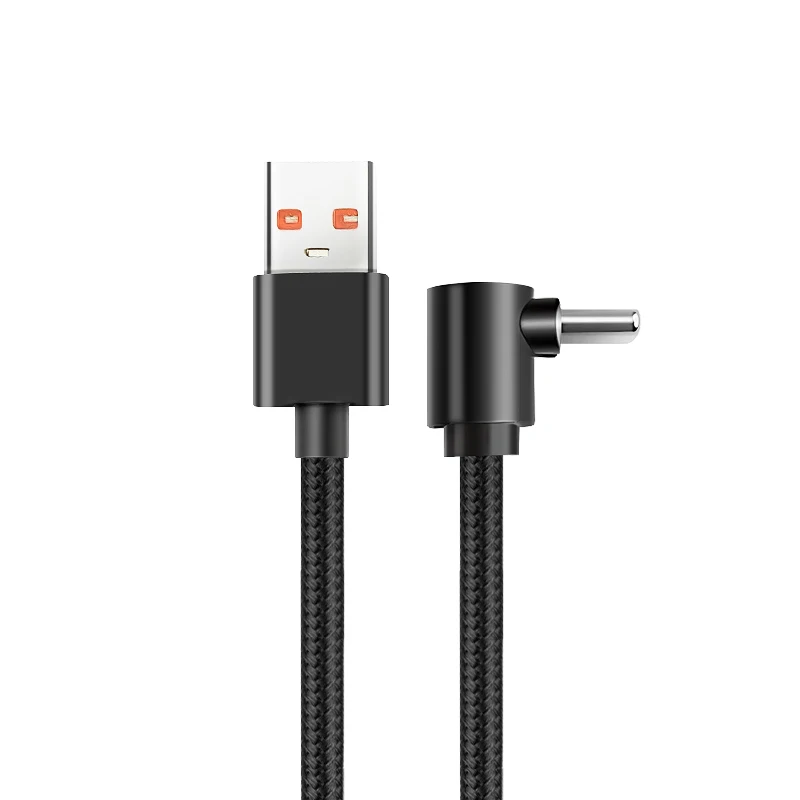 0,25 m/0,5 m/1m/2m codo de 90 grados Nylon trenzado 5A codo de carga rápida USB a Cable tipo C para iPhone Samsung Huawei Xiaomi