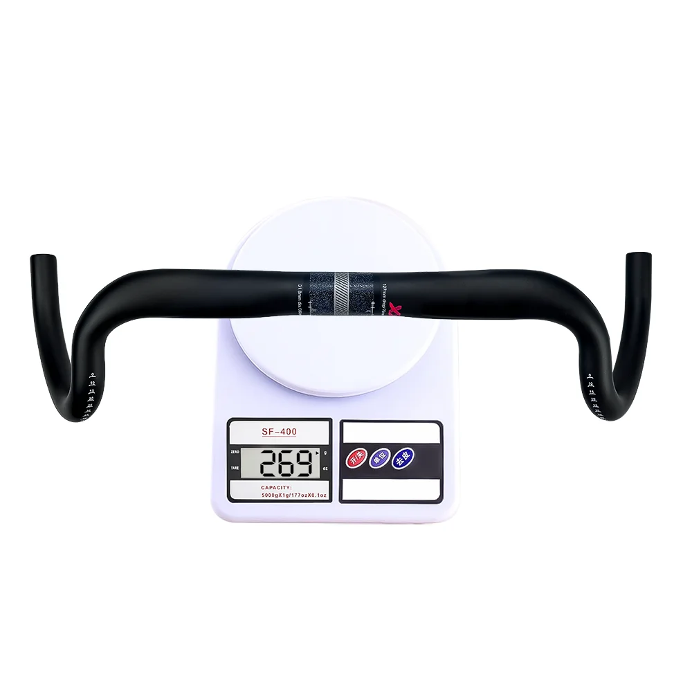 Nuevo Manillar de Carbono para Bicicleta de Gravel, Manillar de Gran Curvatura para Ciclocross y Bicicleta de Carretera, 380/400/420/440mm, Fibra de Carbono