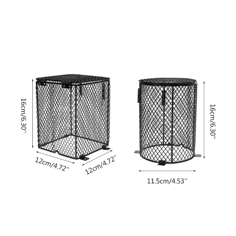 Protector lámpara calor para Reptiles con 4 tornillos, bombillas calefactoras para anfibios, cubierta malla, cubierta y