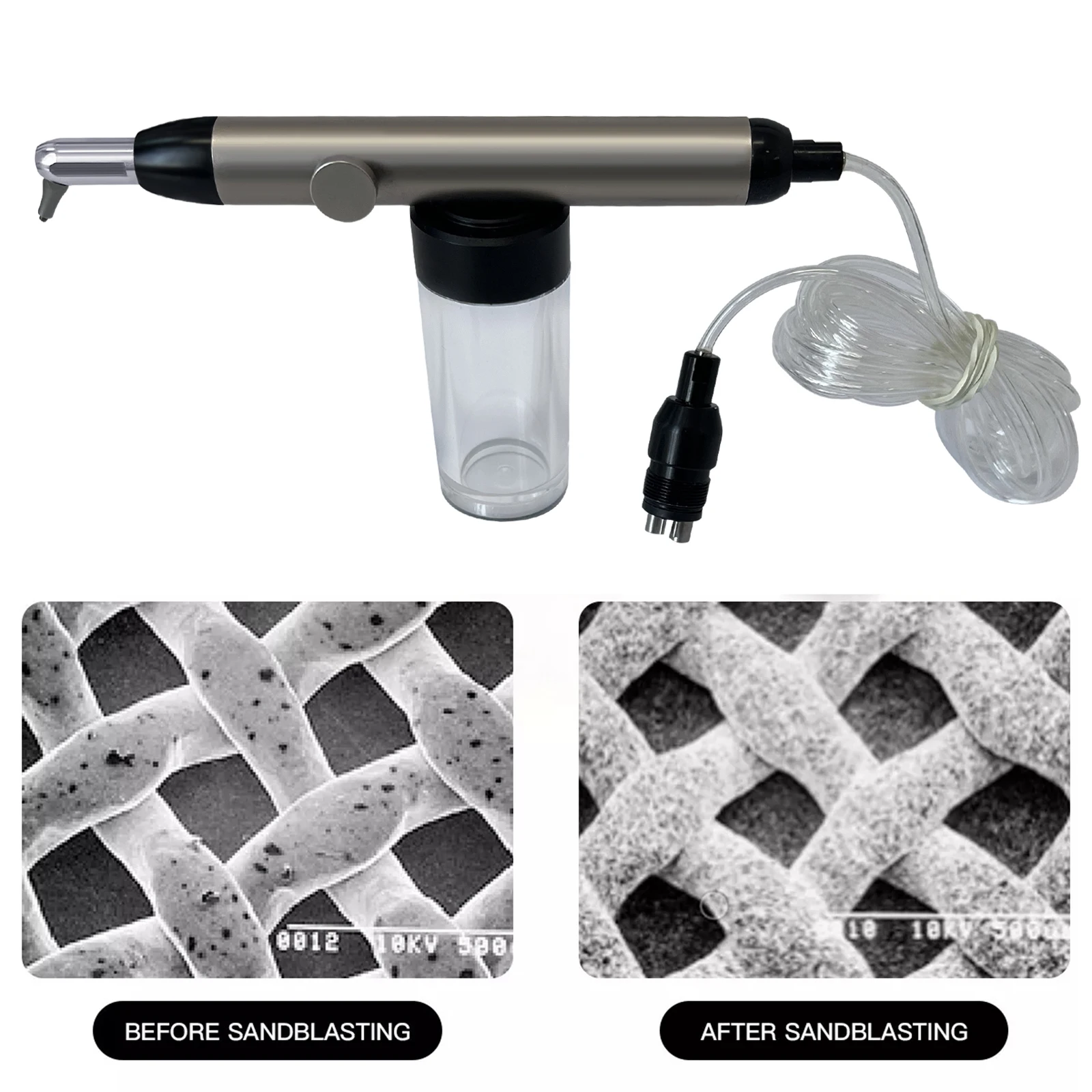 Microblaster Dental de óxido de aluminio, 2/4 orificios, pulido de abrasión de aire, micrograbador, chorro de arena con/sin agua