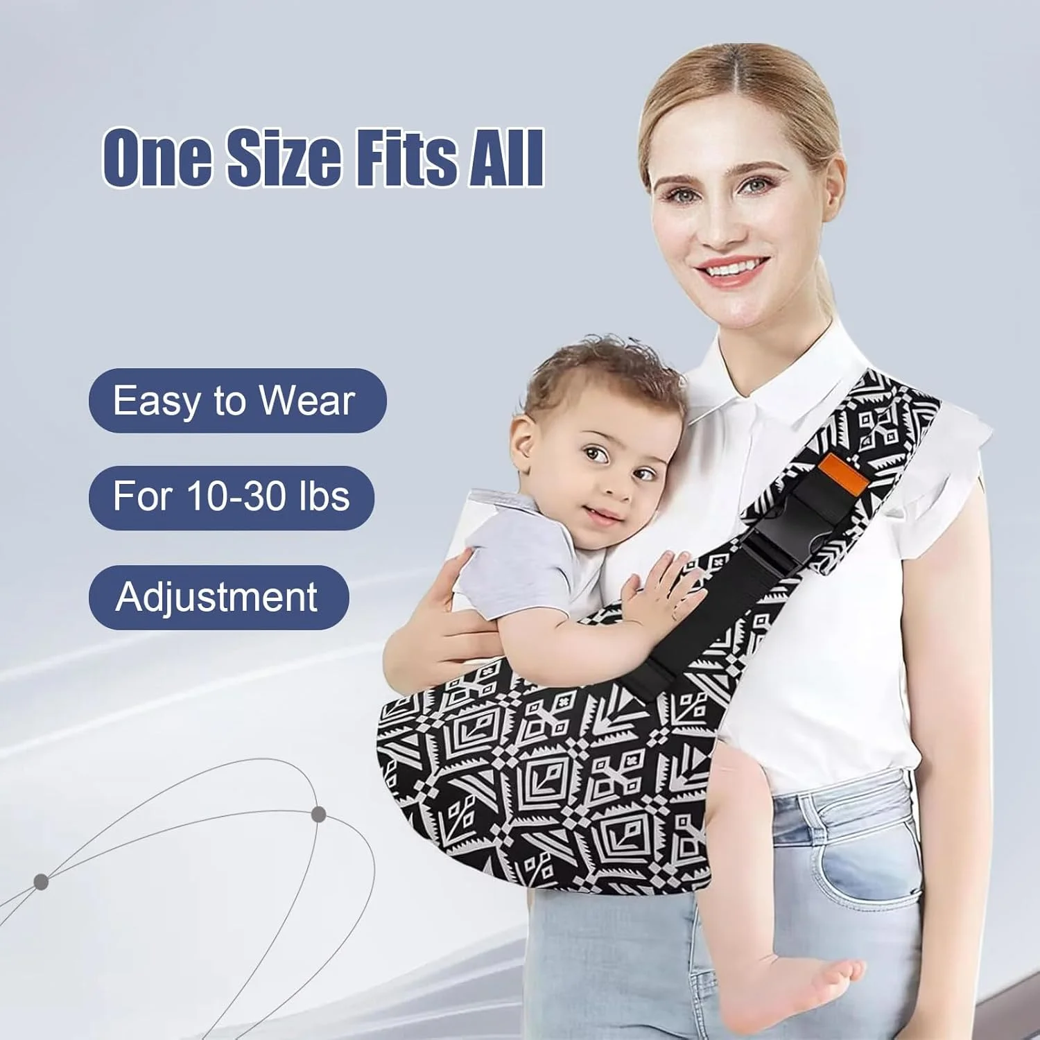Portabebés para niños pequeños con asiento antideslizante para la cadera, portabebés lateral, soporte grande para niños, envoltura para bebé para bebés de 6 a 48 meses y