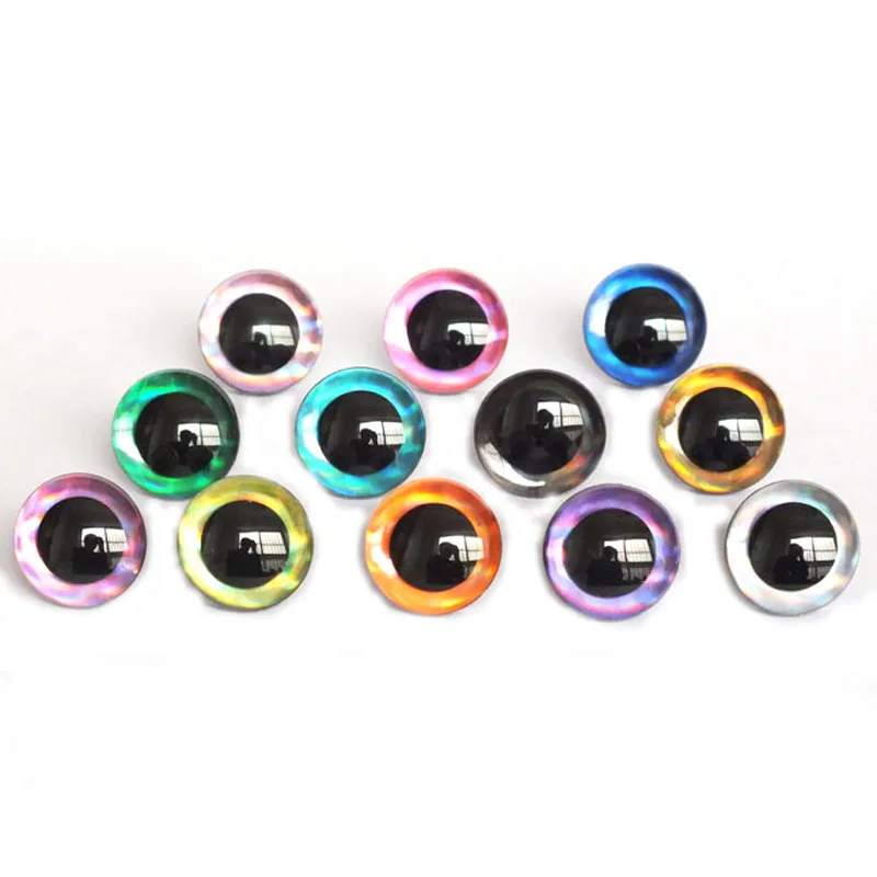 20 piezas, 12 tipos de colores, 9mm, 12mm, 14mm, 16mm, 18mm, 20mm, 25mm, 30mm, 35mm, ojos de juguete trapezoidal, ojos de muñeca de seguridad coloridos 3D para manualidades DIY