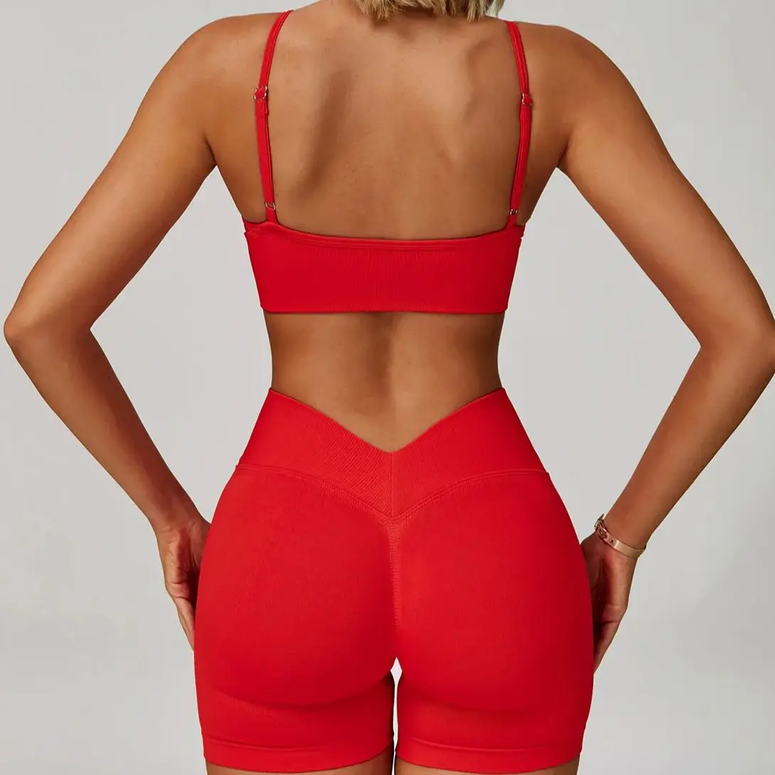 Conjunto de Yoga Deportivo sin Costuras de 2/3 Piezas para Mujer, Ropa Deportiva Transpirable de Cintura Alta, Conjunto de Ropa Interior Deportiva para Mujer, Ropa para Gimnasio y Entrenamiento