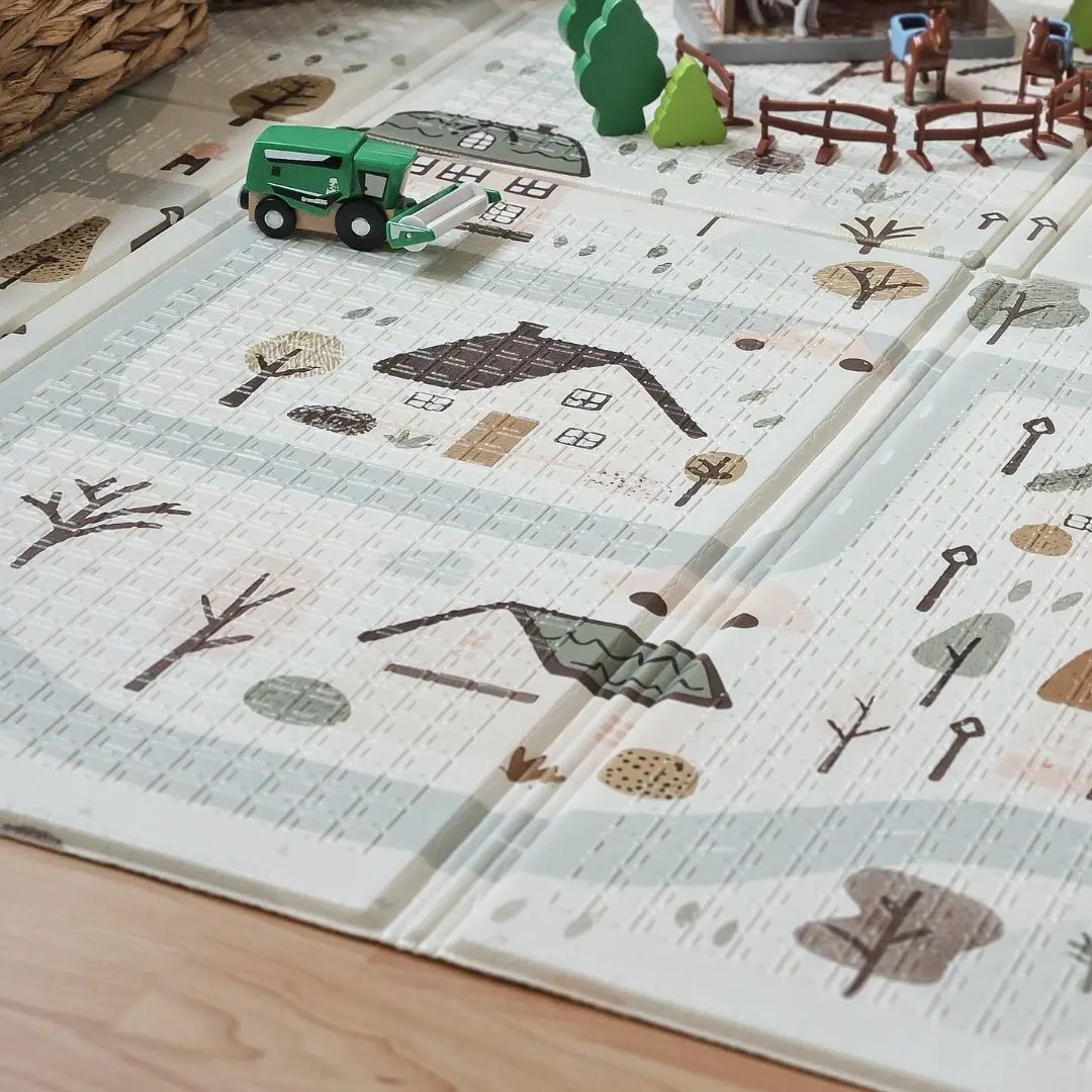 Mamabrum, alfombra plegable para bebés, con diseño urbano, doble cara, para uso educativo, antideslizante y con aislamiento térmico, para niños a partir de 0 meses.