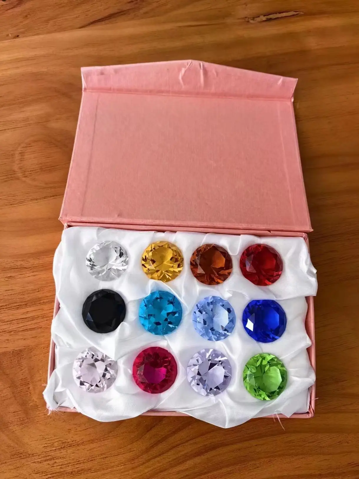 Caja de colores de cristal gigante, pisapapeles de diamante, decoración de mesa, joyería artesanal, regalos de adornos navideños para boda en casa