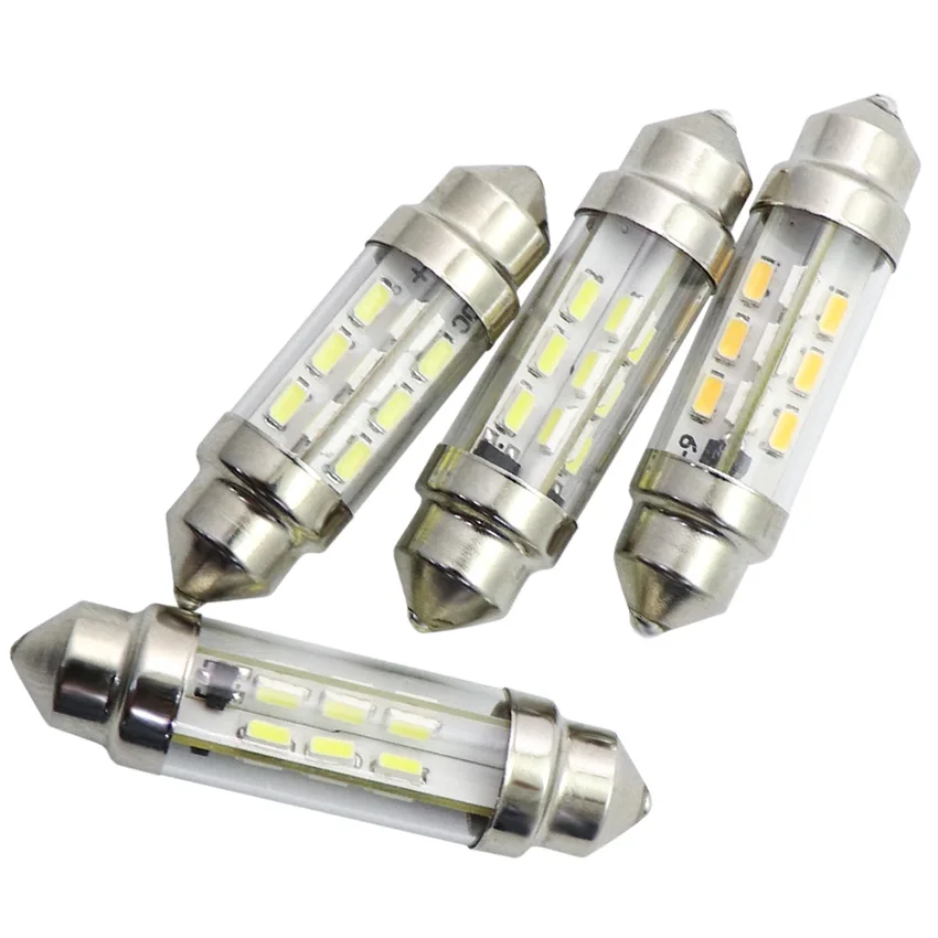 4 Uds 6V 12v 24V C5W C10W LED barco coche adorno semáforo Auto luces de matrícula bombillas de lectura