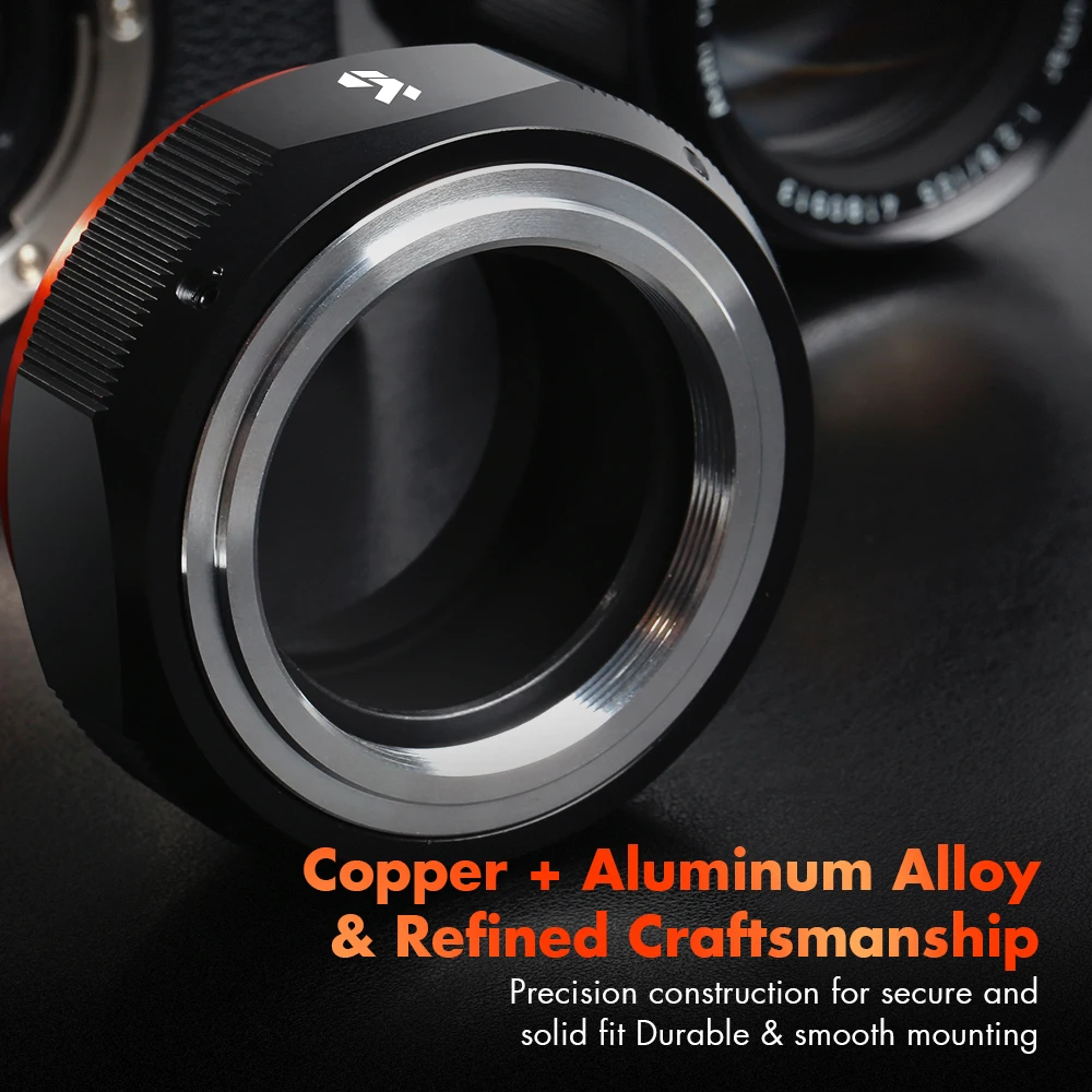 Adaptador de Montura de Lente K&F CONCEPT M42-Fuji X PRO para Lentes M42 con Rosca para Cámaras sin Espejo con Montura FX con Diseño de Barniz Mate