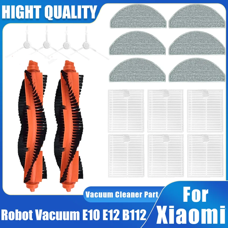 Para Xiaomi Robot aspirador E10 E12 B112 barredora repuestos rodillo Cepillo Lateral filtro Hepa paño de mopa trapos piezas de repuesto