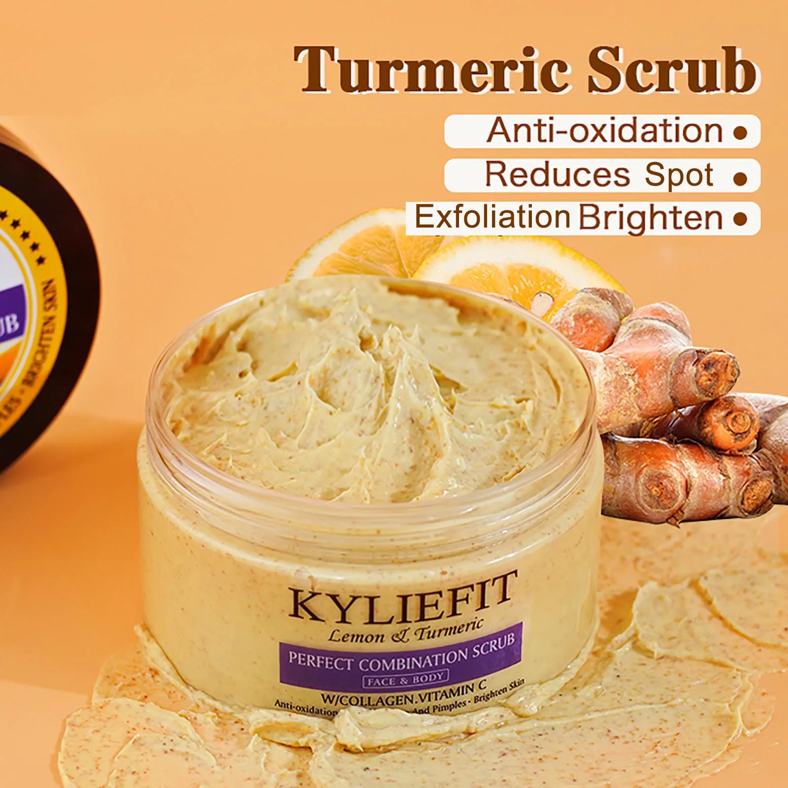 Exfoliante Corporal y Facial de Sal Natural KYLIEFIT, Aclarante, Hidratante, Elimina Manchas Oscuras, Acné, Manchas, Arrugas, 250g