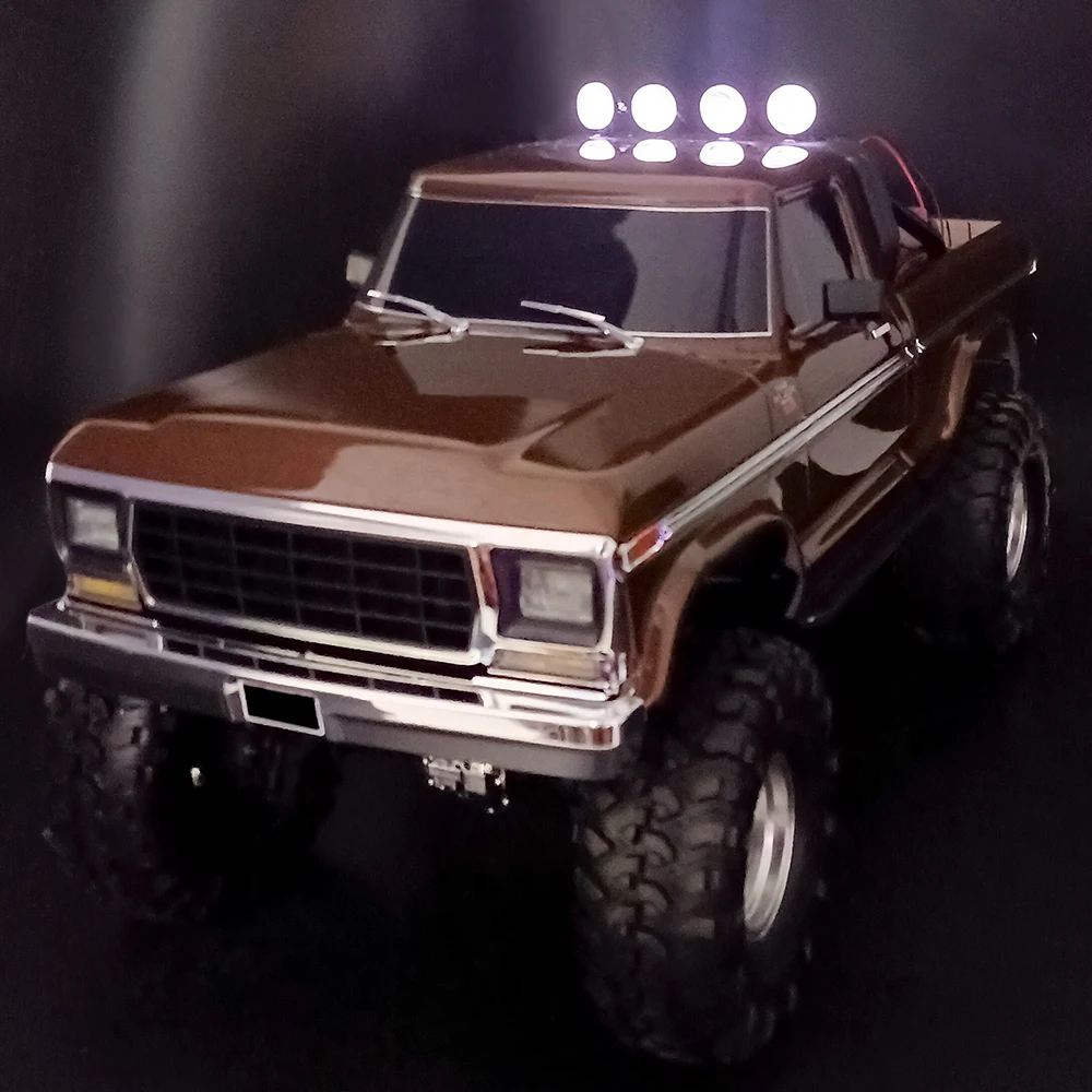 MIBIDAO 2/4LED RC luz de techo de coche lámpara redonda foco para 1/10 Axial SCX10 II 90046 TRX4 Tamiya CC01 D90 D110