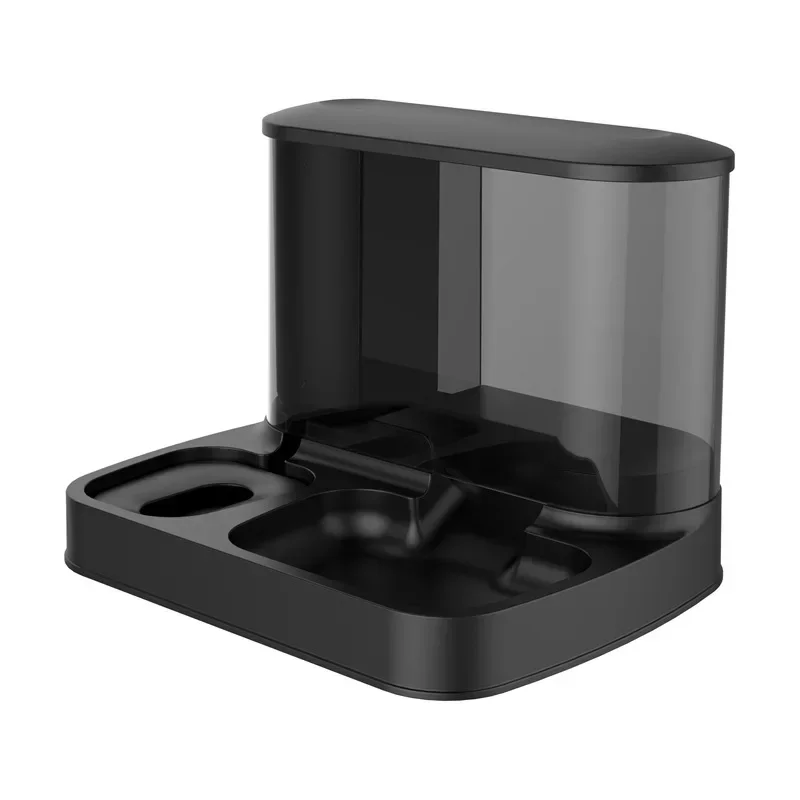 Alimentador automático 2 en 1 para mascotas, contenedor de almacenamiento de alimentos secos, fuente de agua Visible de plástico grande para mascotas, dispensador automático de alimentos para mascotas