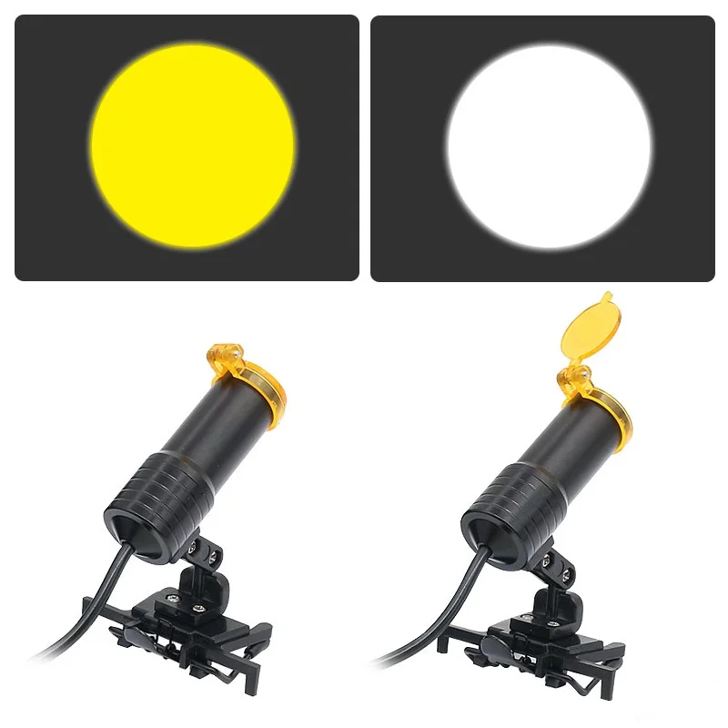 Filtro amarillo para faro LED, lupas dentales, útil iluminación de laboratorio, accesorios de lupa Binocular óptica