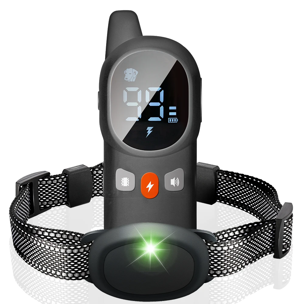 Collar electrónico para adiestramiento de perros, recargable, LCD, descarga remota, mascota, cachorro, entrenador impermeable