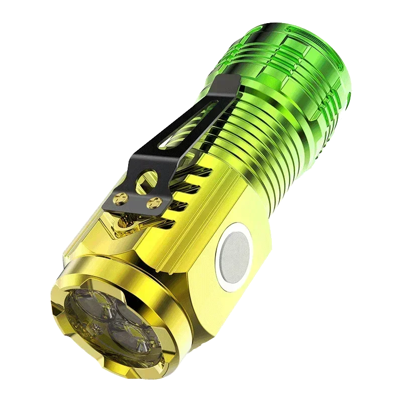 Linterna superbrillante de 3LED, Mini linterna portátil de ráfaga, foco de emergencia recargable para exteriores con imán trasero con Clip para bolígrafo