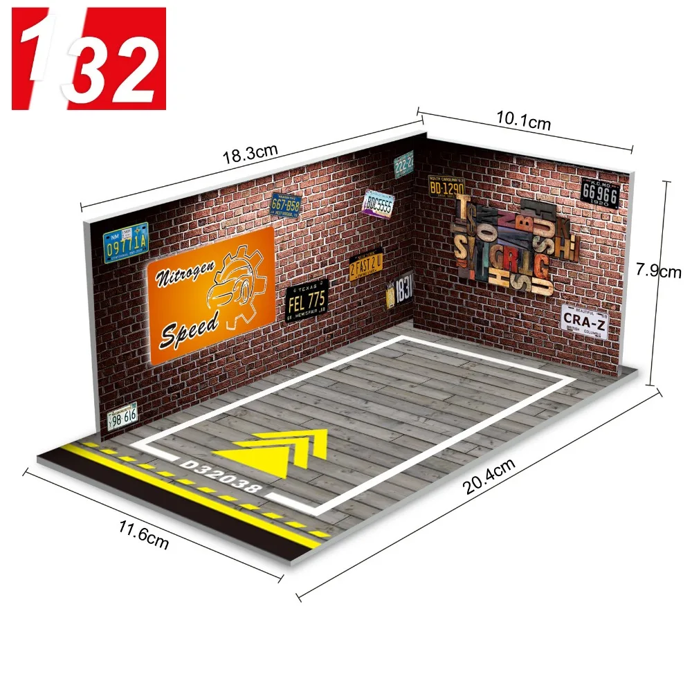 Material de PVC a escala 1/32 1/24 con aleación ligera, modelo de coche fundido a presión, juguete de montaje, simulación de estacionamiento subterráneo, modelo de construcción