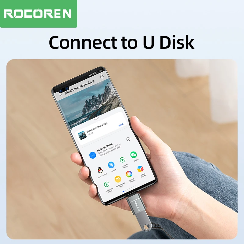 Rocoren USB tipo C OTG adaptador USB C macho a USB 3,0 hembra convertidores de Cable para Macbook Samsung S22 S20 Xiaomi 5Gbps tipo c OTG
