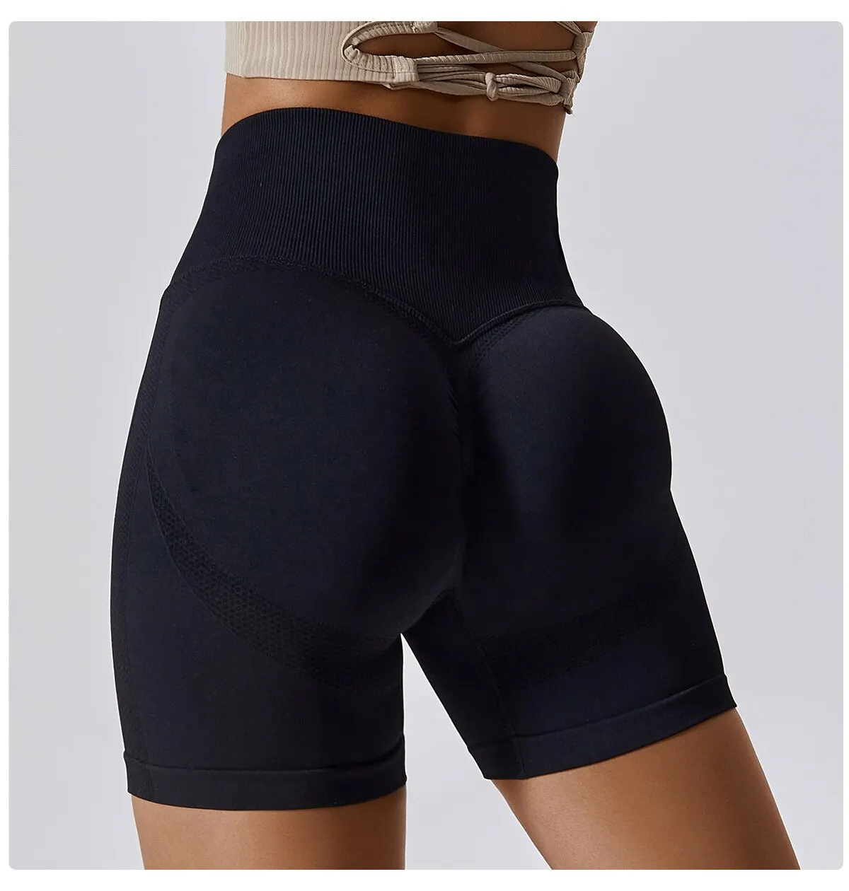 Pantalones cortos deportivos sin costuras para mujer