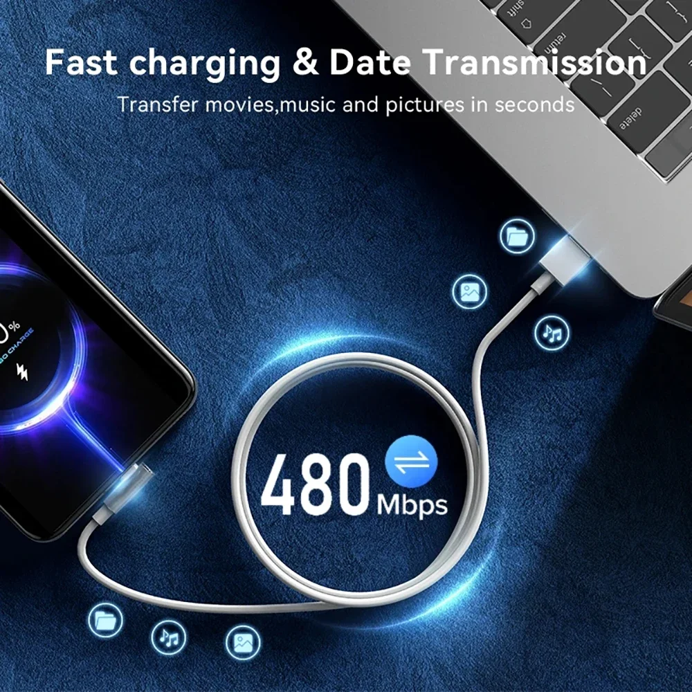 Cable de carga rápida USB tipo C de 120W para Xiaomi 14 13 Pro Ultra, Cable de carga rápida USB A a tipo C para teléfono, accesorios para Note 12