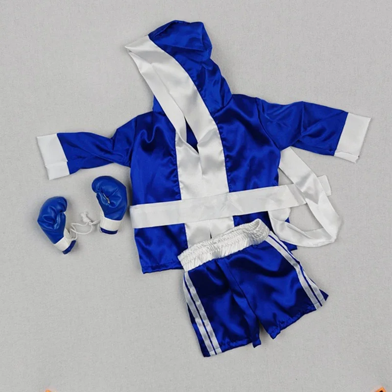 Accesorios de fotografía recién nacido, conjunto de traje de boxeo para bebé, bata, guantes, pantalones cortos, disfraz de campeón de boxeo, regalo de ducha para sesión de fotos infantil