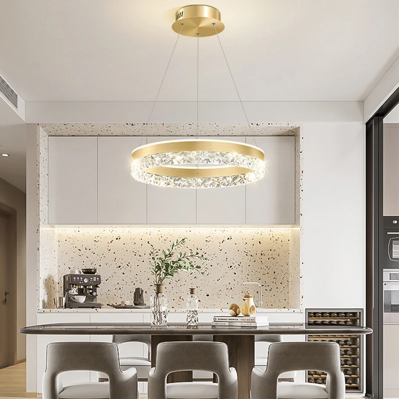 Candelabro LED moderno para sala de estar, comedor, dormitorio, anillo de estudio, lámpara colgante de techo, lámpara de iluminación decorativa para habitación