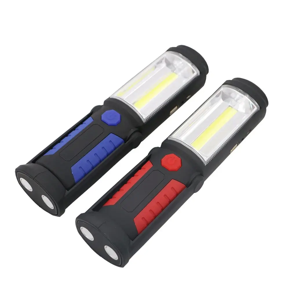 Luz de trabajo COB LED 90 °   Linterna giratoria, lámpara de Camping impermeable, imán, carga USB, luz de reparación de coche, gancho, linterna