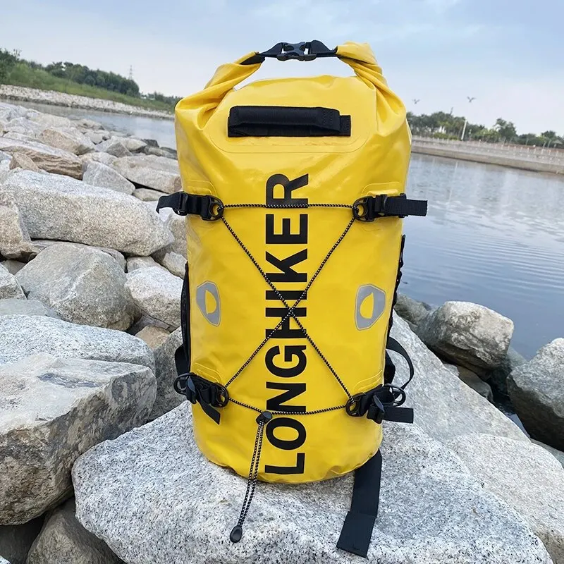 Mochila impermeable para exteriores de 30L, Rafting en río, pesca, espeleología, Tour, senderismo, Pole, mochila para montar