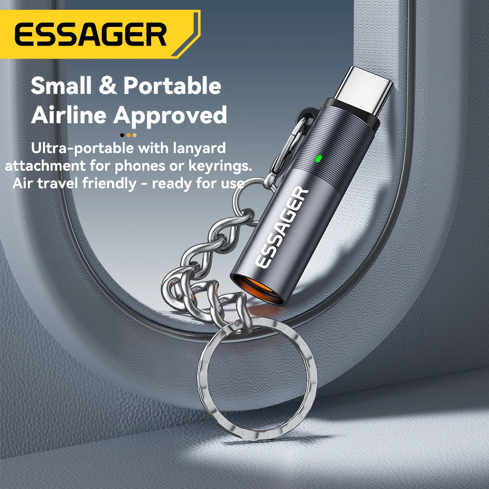 Essager-Mini encendedor tipo C, alambre de tungsteno, sin llama, seguro, ahorro de energía, se puede llevar en el avión, USB-C Compatible con OTG