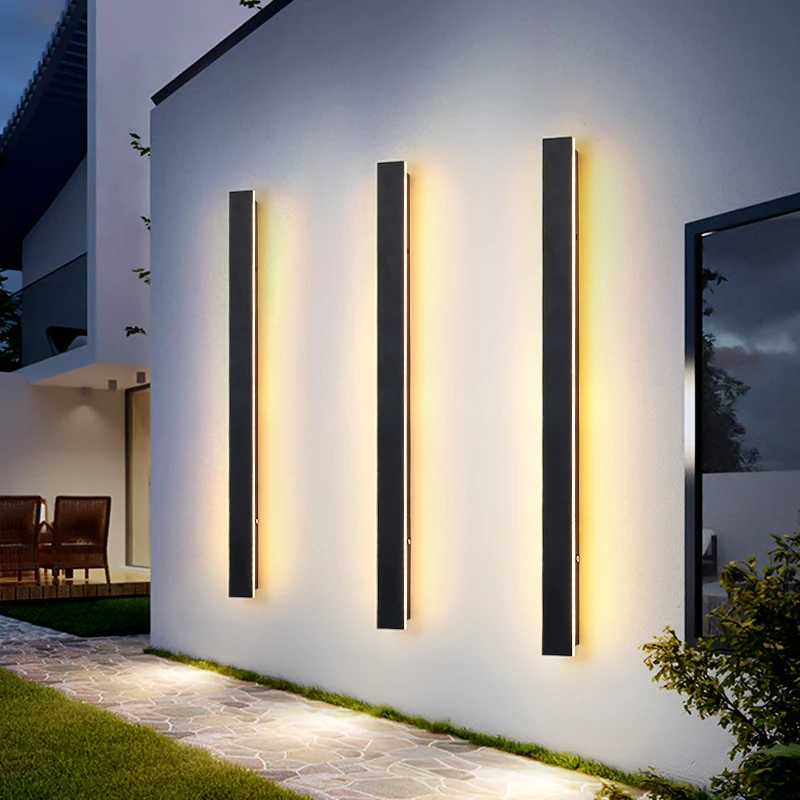 Luz de pared larga iluminación exterior impermeable Ip65LED jardín país Villa balcón luz interior pared dormitorio sala de estar luz