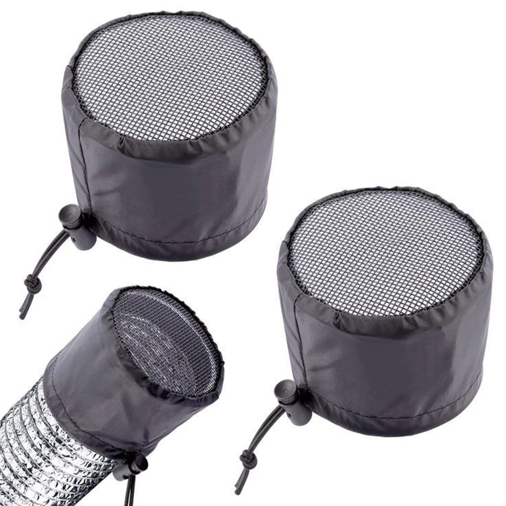 2 uds 4/6/8 pulgadas tiendas de campaña filtro de conducto cubierta de ventilación con banda elástica hebillas fijas impermeable a prueba de polvo para el crecimiento de plantas