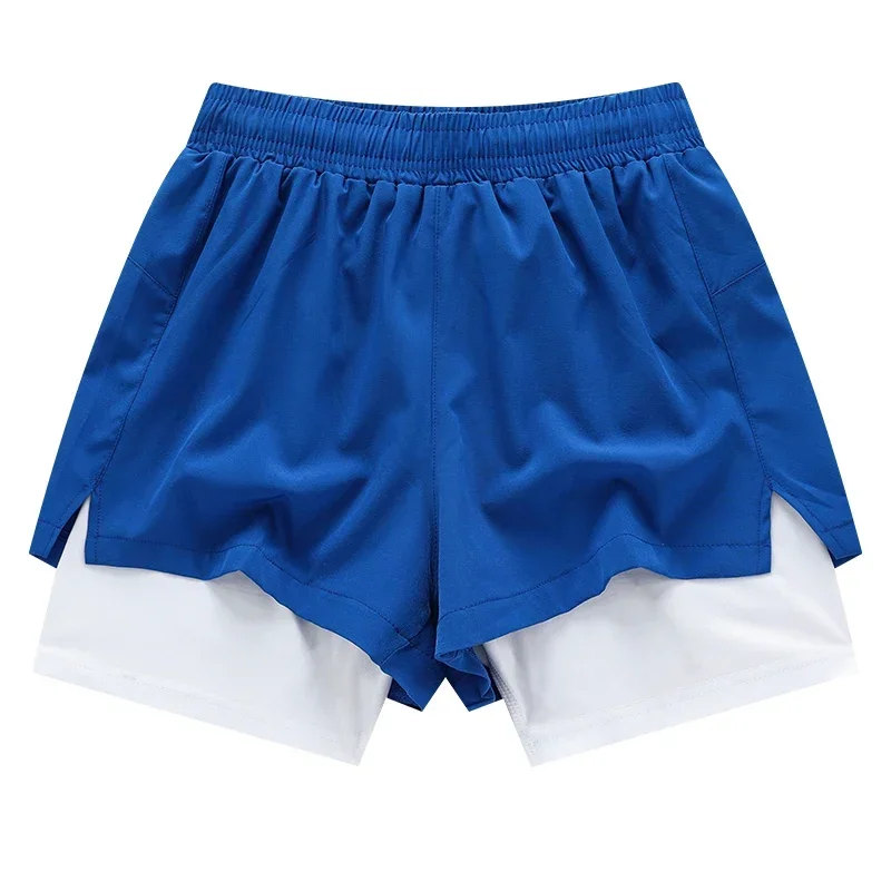 Pantalones cortos 2 en 1 para correr al aire libre para hombre, pantalones de chándal de doble capa para entrenamiento físico de secado rápido, nuevos pantalones deportivos, pantalones de culturismo