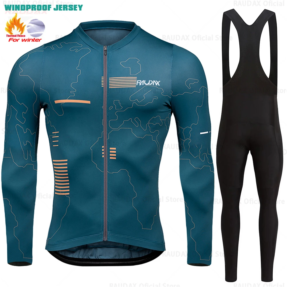 2025 Raudax invierno ciclismo conjuntos de ropa térmica de lana Top ciclismo Jersey deporte bicicleta MTB ropa de montar chaquetas cálidas para hombre