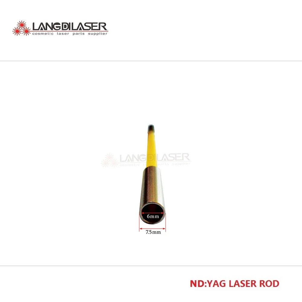 Varilla láser Nd:Ce:YAG con aro de acero inoxidable para pieza de mano de eliminación de tatuajes con láser Q-Switch