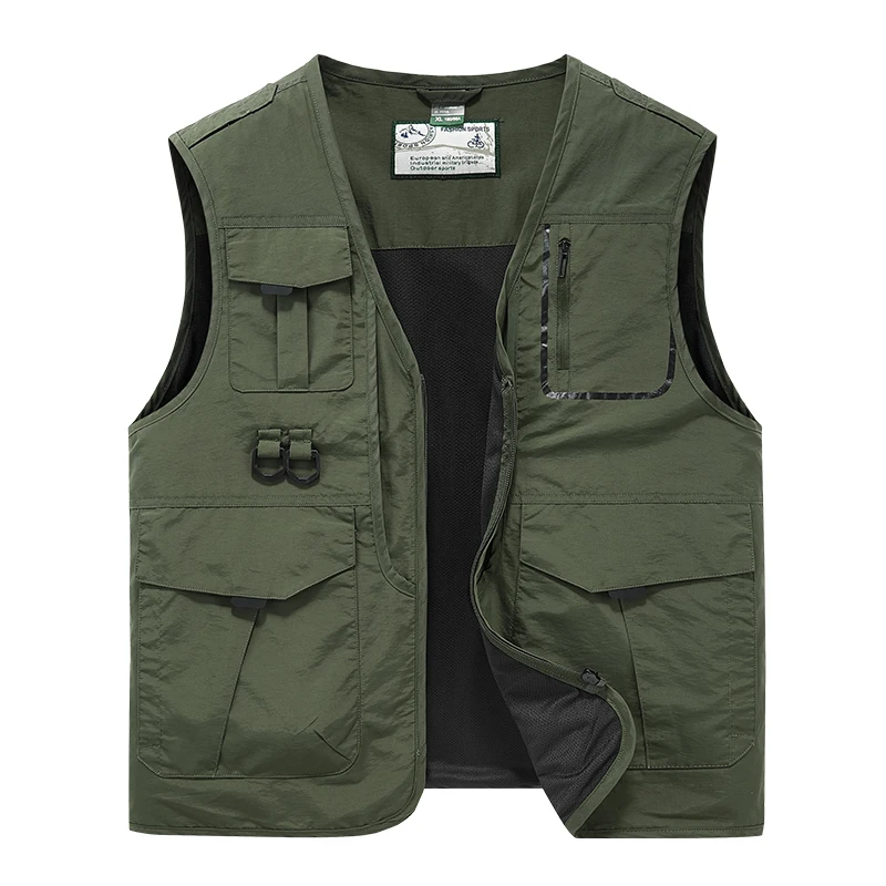 Nuevo chaleco funcional para hombre, corte holgado, talla grande, ropa de trabajo fina, fotografía con múltiples bolsillos, pesca, chaleco al aire libre para mí