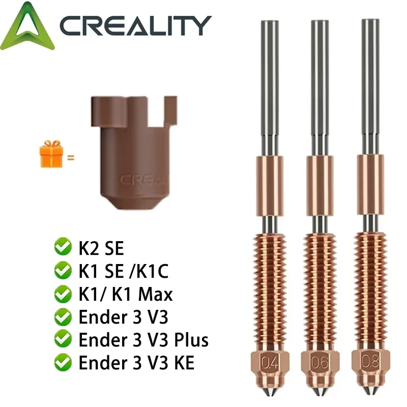 Boquilla Creality Ender 3 V3/K1C, boquilla de intercambio rápido Unicorn con cubierta de silicona para impresora 3D K1C/K1 SE/Ender 3 V3/V3 Plus/V3 KE