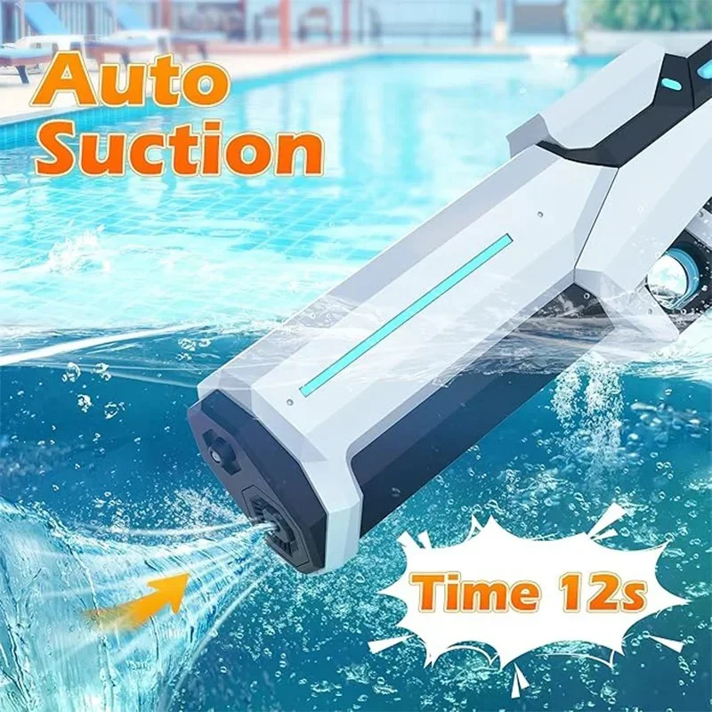 Pistolas de agua eléctricas para adultos, potentes, con succión automática de agua, juguete de verano para la playa, para niños, regalo para niños