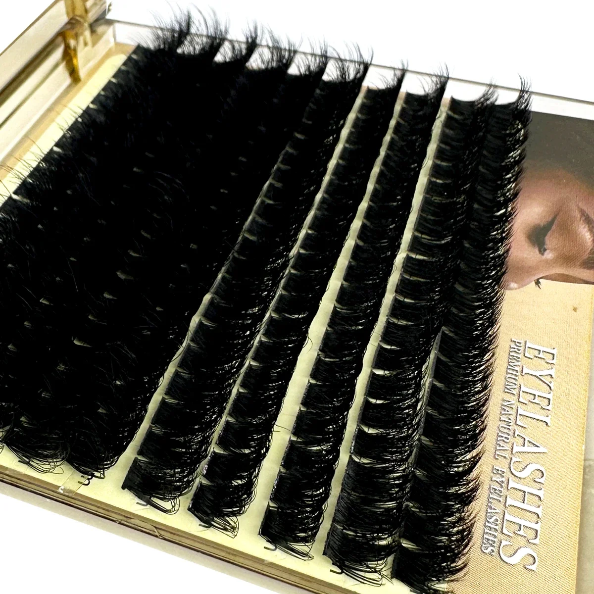 AMSDCN Extensiones de Pestañas Postizas Gruesas y Esponjosas DIY, Extensiones de Pestañas Individuales con Efecto Wispy, MIX D Curl