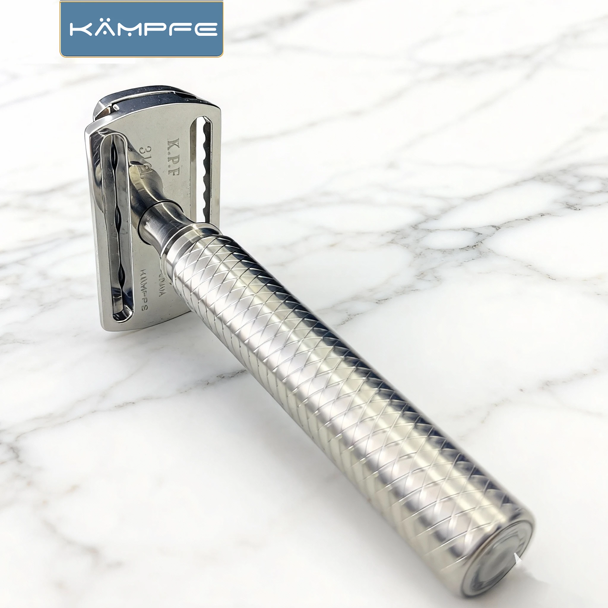 Kampfe Classic - Maquinilla de Afeitar de Doble Filo de Acero Inoxidable CNC para Hombre, con Empuñadura Antideslizante, Regalo para el Día del Padre