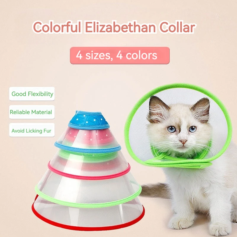 Collarín Protector para Mascotas (Gatos y Perros) - Cono de Recuperación Anti-Lamido para Cuidado de Heridas, Esterilización, Baño y Aseo