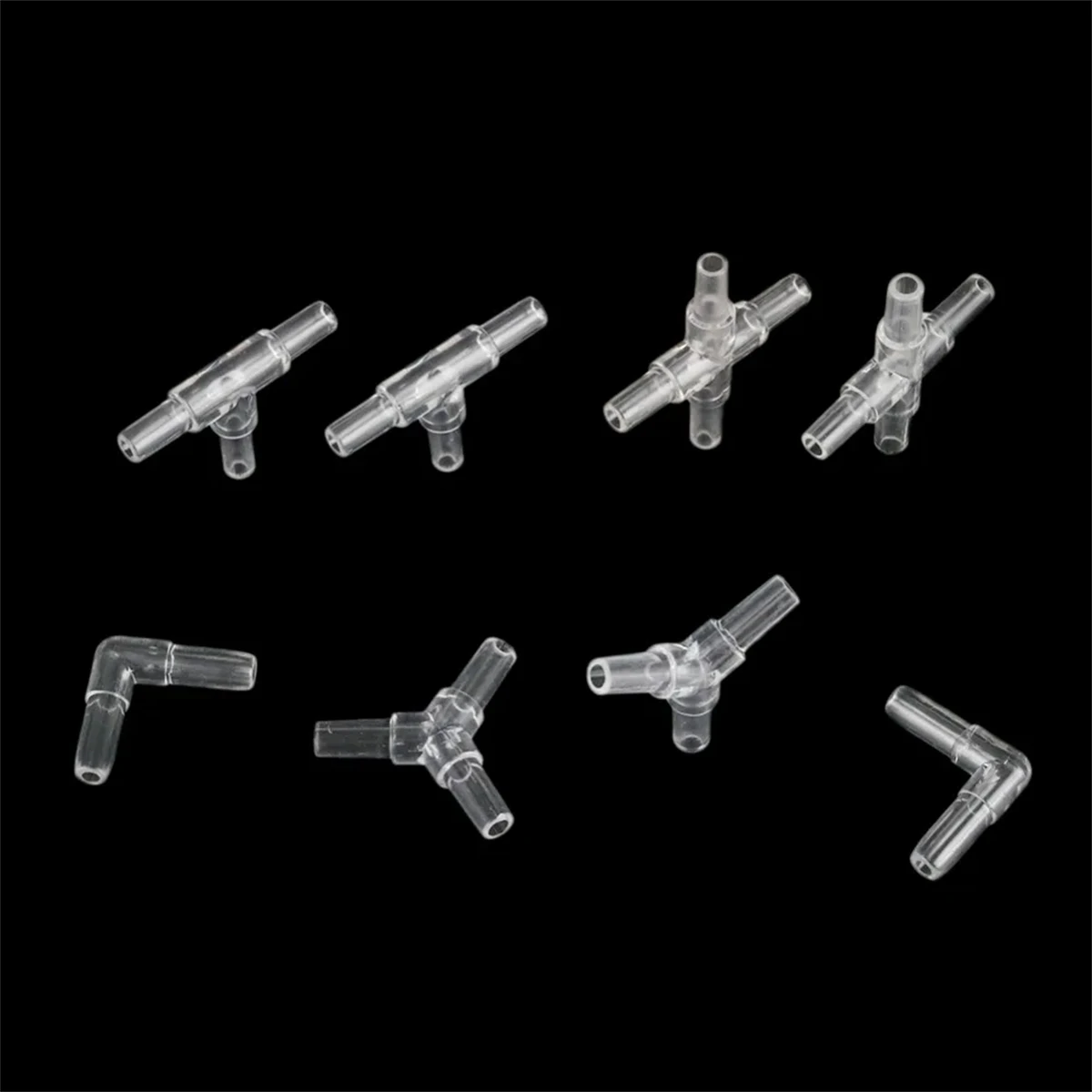 Accesorios de oxigenación para pecera, manguera en T de 4mm, codo recto en forma de Y, adaptador de tubo de aire de 3 vías, junta de tubo de agua para acuario, 20/100 Uds.
