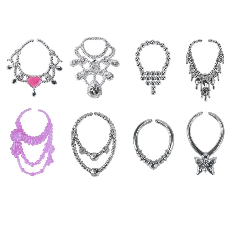 32 piezas de ropa y accesorios aleatorios para muñecas, 10 piezas de vestidos de moda 22 piezas de zapatos, gafas, collares, bolso para muñeca Barbie