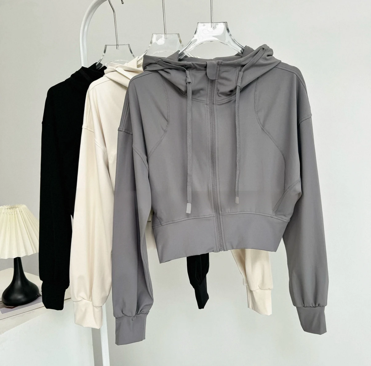 Chaqueta con capucha para correr para mujer, abrigo para ciclismo, Yoga, trotar, camisa, medias, deportes al aire libre, ropa de gimnasio, ropa deportiva para correr
