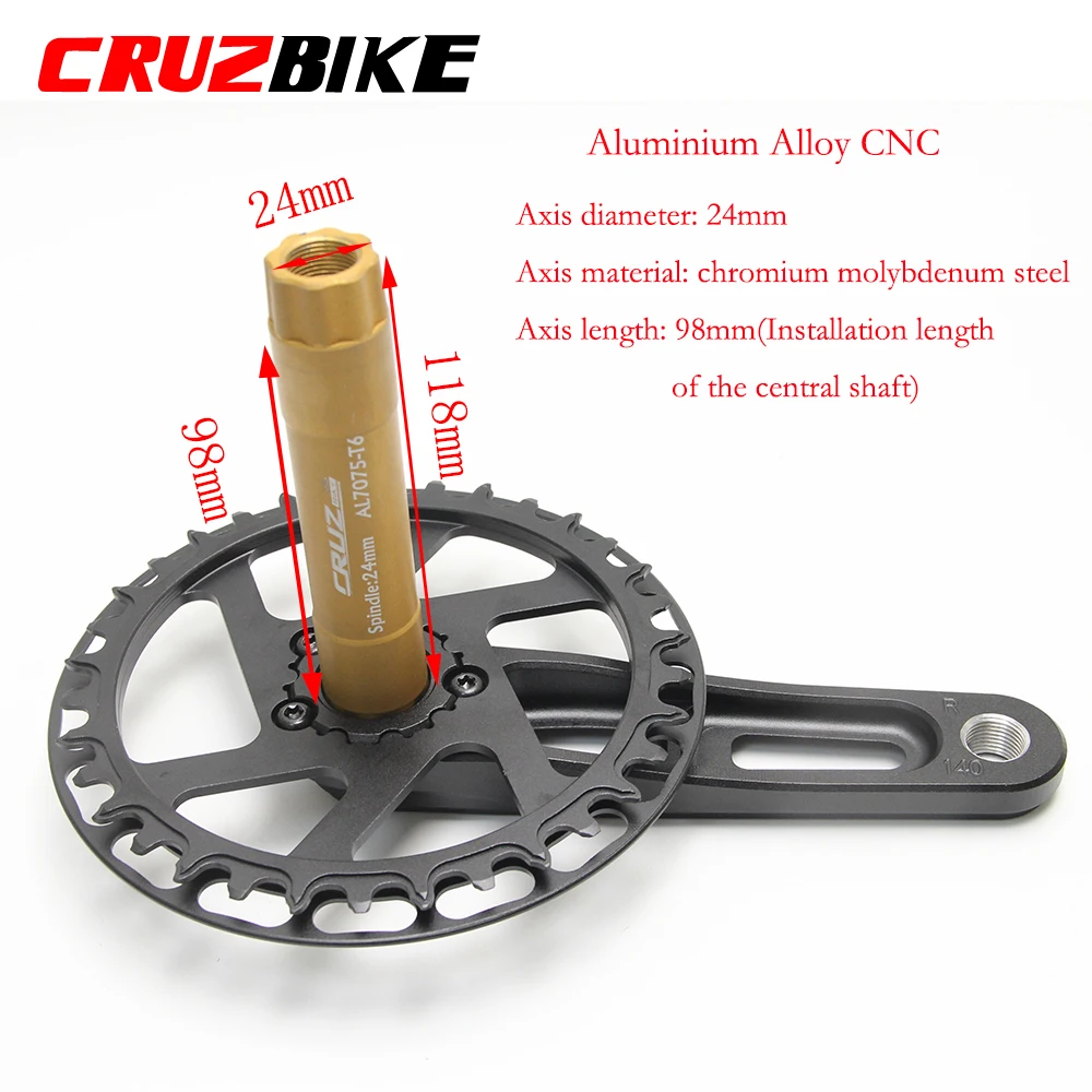 CRUZbike-bielas de bicicleta plegables ultraligeras para niños, 127/140/150mm, manivela hueca de tecnología, accesorios de piezas de bicicleta de aleación de aluminio