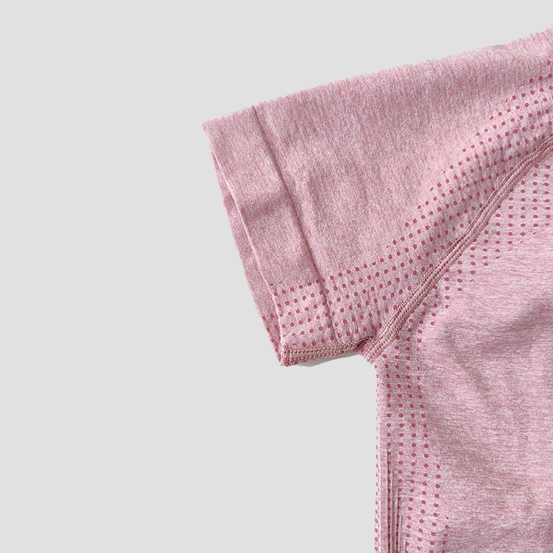 Camiseta de Yoga sin costuras para mujer, Top corto de manga corta para Fitness, Tops de entrenamiento, ropa de gimnasio para mujer, camisetas deportivas para correr, ropa deportiva