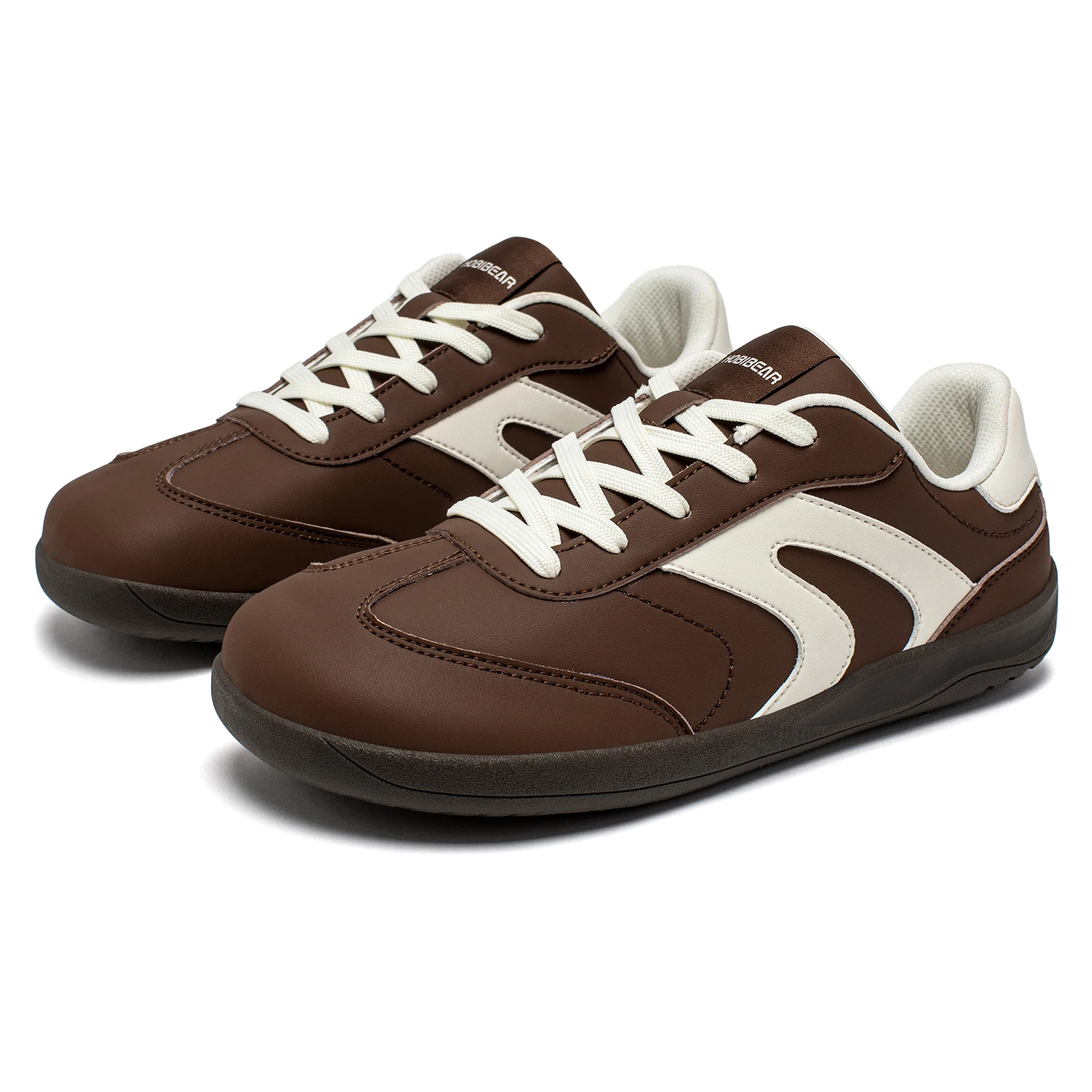 HOBIBEAR Zapatos de punta ancha Zapatillas de deporte descalzas de cuero artificial unisex Zapatos casuales retro Zero Drop para mujeres y hombres
